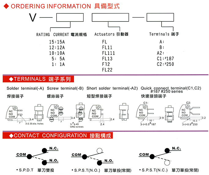 V-□FL111-□ Long Lever Type